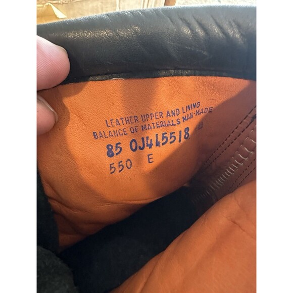 BLACK LEATHER LACE UP SKI HUNT MOUNTAIN BOOTS USA VINTAGE  8 1/2 E - Picture 6 of 8